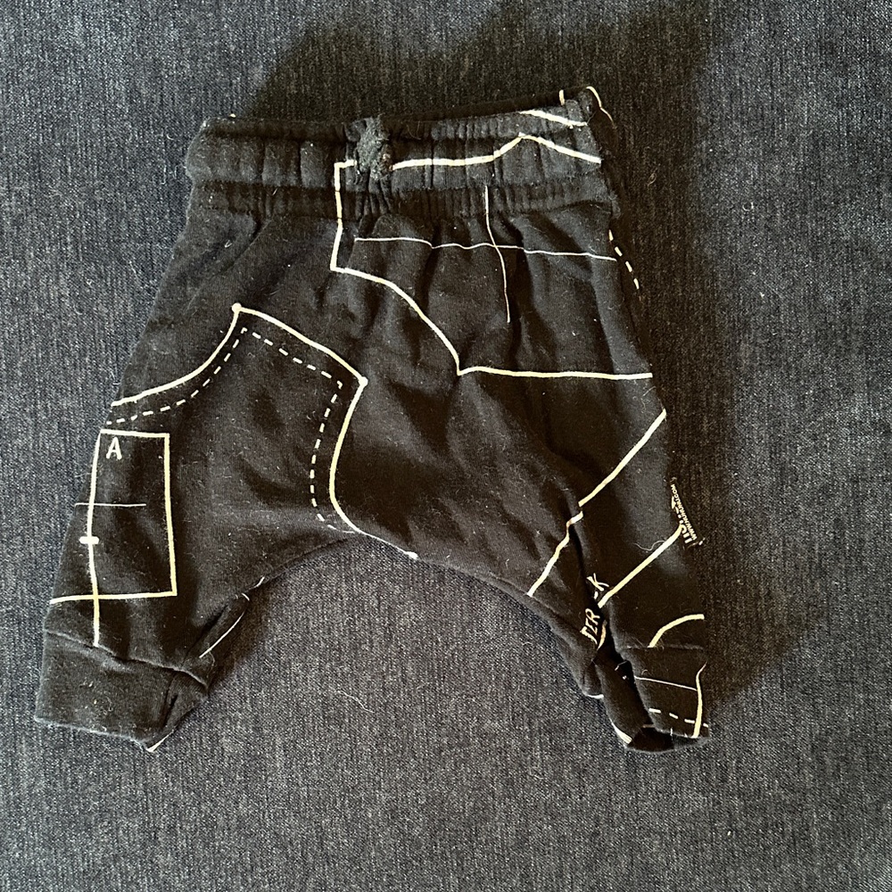 Nununu Black and White Harem Pants NB